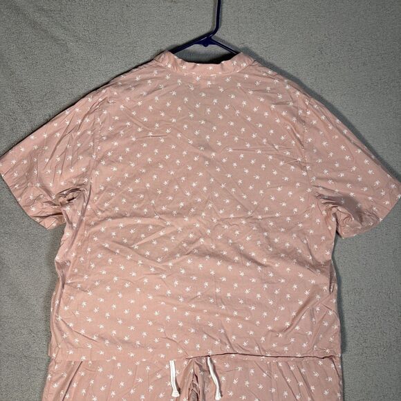 Love By Gap 2 Piece Pajama Set Women Size XXL Blush Pink Palm Tree AOP Tropical - Picture 10 of 16